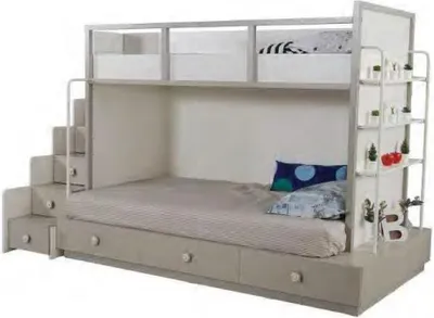 Immagine prodotto di Letto a castello Letto a soppalco Letto per bambini con cassetti Letto moderno in legno massiccio Nuovo