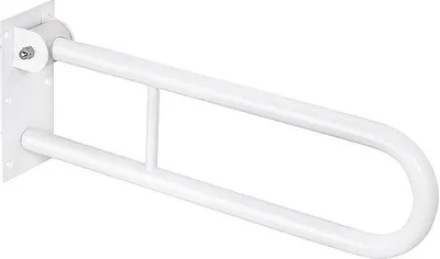 Produktbild von BELP Klappgriff in U-Form mit Arretierung Eisen Weiß 100x250x616 mm, 120 kg Traglast für Bad & WC >> zum Bohren