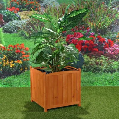Immagine prodotto di Mucola fioriera fioriera quadrata portafiori mangiatoia in legno fioriera fioriera fioriera - 50 cm set di 2