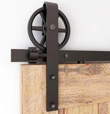 Produktbild von Schiebetürsystem 183 cm - Kohlenstoffstahl - Türschwellen-Set - Für eine Tür - Max. 120 kg