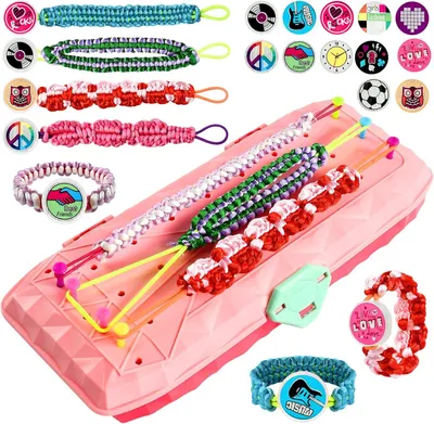 Produktbild von Freundschaftsarmbanden Set, DIY Armband Bastelset, für Mädchen 6-12 Jahre, inklusive 1 Flechtmaschine, bunte