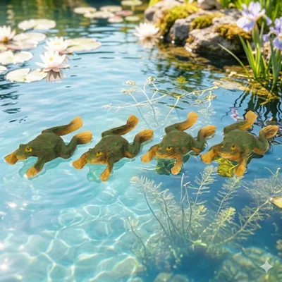 Produktbild von Schwimmtier Frosch klein 4er Set ca. 2,5 cm - Teichdekoration