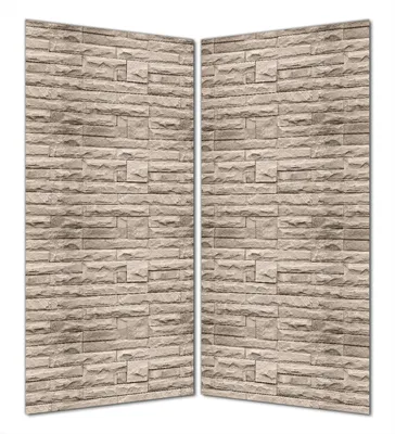 Produktbild von Wallario selbstklebende Duschrückwand 180 x 180 cm mit Motiv Steinwand grau-braun - Wandverkleidung mit Hochglanzlaminat in Glasoptik