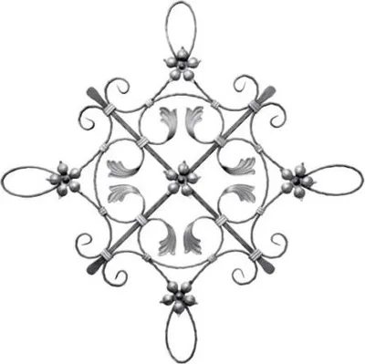 Immagine prodotto di LogistSystem - Ferraggio ornamentale in ferro battuto 640x640 mm - ad esempio come elemento per inferriate - ringhiere - recinzioni - cancelli - rosoni - grate 13.010