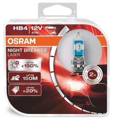 2x HB4 OSRAM NIGHT BREAKER LASER +150% Next Generation Birne Lampe Scheinwerfer – Produktansicht