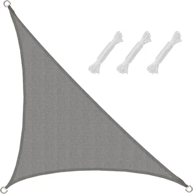 Produktbild von UV Sonnensegel 2,5x2,5x3,5 HDPE Dreieck Rechtwinklig Sonnenschutz Garten Grau