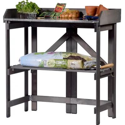 Imagen del producto de Mesa plegable para plantas, de madera maciza, 85 x 44 x 89 cm, ideal para jardín y balcón