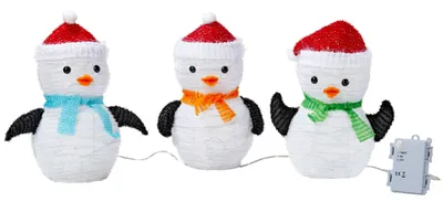 Produktbild von LED Pinguin Figur 45Lichter Dekoration Winter Garten Timer Batterien