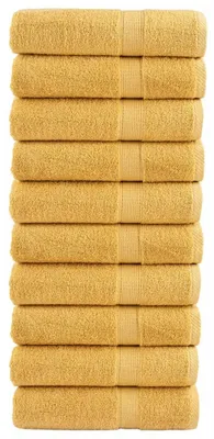 Zdjęcie produktu dla Ręczniki kąpielowe vidaXL Premium SOLUND, 10 szt., złote, 100 x 150 cm, 600 g/m²