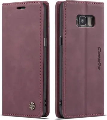 Image de Galaxy S8 Plus Case, RetroPolyuréthaneLeather Case, Card Pockets, Magnetic Closure, Case with Stand Function for Samsung Galaxy S8 Plus Red