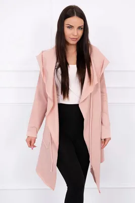Produktbild von Dunkelpuderrosa Cape mit lockerer Kapuze