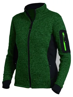 Produktbild von FHB MARIEKE Strick-Fleece-Jacke Damen grün-schwarz Gr. L