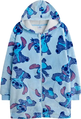 Immagine prodotto di Lilo & Stitch - Coperta con cappuccio e zip a tutta lunghezza per bambina NS8630 (taglia unica) (Blu)