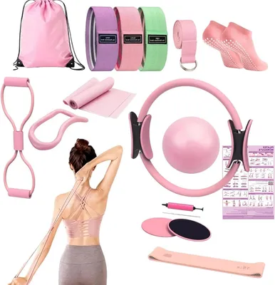 Obrázek produktu pro Pilates sada - Sada tréninkových gum - Posilování svalů doma - Protiskluzový design - 38 cm kruh - Bez specifikace