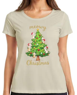 Zdjęcie produktu dla meowy Christmas cats Christmas tree cute cat lover damska koszulka, natura, 3XL