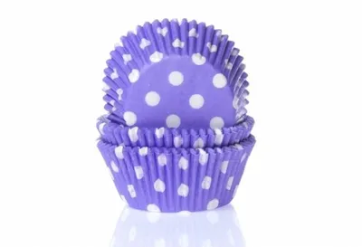 Produktbild von Papier-Muffinförmchen lila Punkte 50St