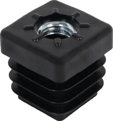 Produktbild von ALBERTS 4x Gewindestopfen Kunststoff schwarz 20x20 mm mit M8 Gewinde für Stellschraube
