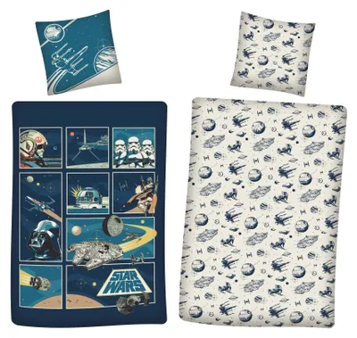 Produktbild von Star Wars Wende Bettwäsche Set 2 tlg. 135 x 200 cm 80 x 80cm