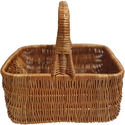 Produktbild von Einkaufskorb aus Weide rechteckig Braun 36x26x32 cm