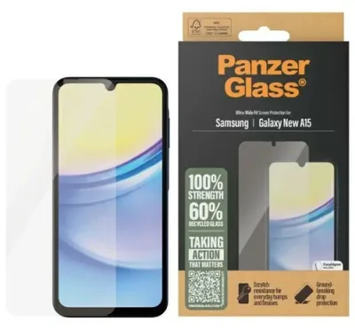 Obrázek produktu pro PanzerGlass ® Screen Protector Samsung Galaxy A16 | A16 5G | Ultra-Wide Fit w. EasyAligner, Samsung, Samsung - Galaxy A16 4G, Samsung - Galaxy A16 5G, Aplikace nasucho, Odolné proti poškrábání, Odolný proti nárazům, Průhledná, 1 kusů