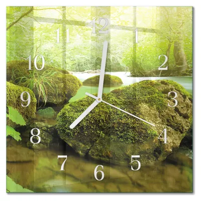 Immagine prodotto di Orologio da parete Tulup Glasuhr, orologio da cucina, vetro vero, 30x30 cm, design moderno e decorativo, silenzioso, lancette bianche, stile naturale