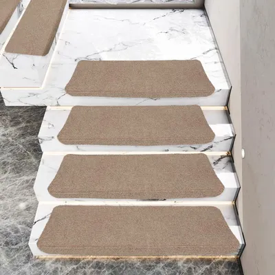 Produktbild von Stufenmatten 15 Stk. Treppenschutz Stufenmatten Rechteck 25x65cm braun