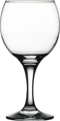 A clear, studio shot of a single empty glass.