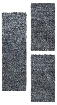 Produktbild von Villa Möbel Enjivo Bettumrandungs-Teppich Set Anthrazit, Grösse:2 x 60x110 cm + 1 x 80x150 cm
