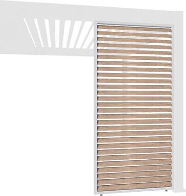 Produktbild von Holzoptik Lamellenwand für Pergola | aus Aluminium | 3 Maße