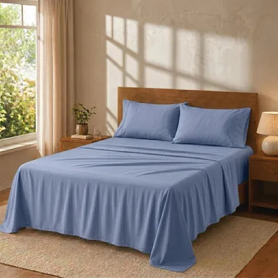 Image de Ensemble de literie 3 pièces - comprenant une housse de matelas, un drap-housse et une taie d'oreiller - en microfibre polyester, pour un lit de 105 cm