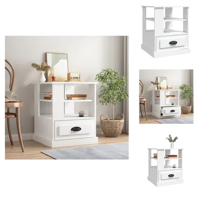 Obrázek produktu pro vidaXL Odkládací stolek bílý 50x50x60 cm materiál na bázi dřeva - Odkládací stolky