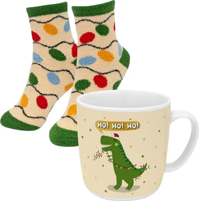 Zdjęcie produktu dla Zestaw kubek i skarpetki z motywem dinozaura