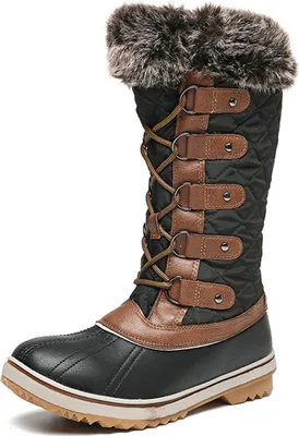 Produktbild von ASKSA Damen Schneestiefel Wasserdicht Warm Gefuettert Winterstiefel Bequem Snow Boots, Braun, Groesse: 42