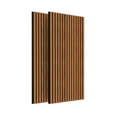 Produktbild von IZODEKOR Akustikpaneele 120x60 Holz Lamellenwand Schallschutz 2er Set Walnuss
