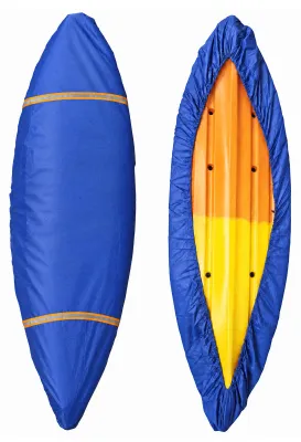 Produktbild von Kajak-Abdeckung mit Reflexstreifen – Universelle Kanu-Abdeckung, einfach zu handhaben, schützt das Kajak am Strand oder im Garten – Blau, 6 m