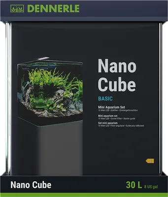 Produktbild von Dennerle Nano Cube Basic, 30 Liter - Mini Aquarium mit Abgerundeter Frontscheibe
