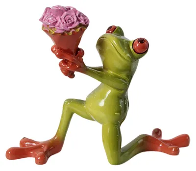 Produktbild von Gartenfroschstatue, Kellnerblumenstrauß, Toilettenfroschfigur, Skulptur, Innen- und Außenbereich, Heimbüro, Schreibtischdekoration, Ornament B