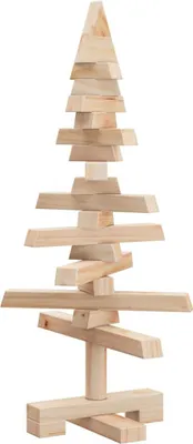 Image de vidaXL Arbre de Noël en bois à décorer 60 cm Pin massif