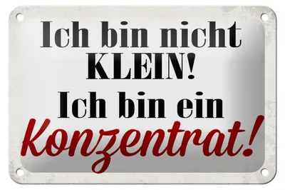 Produktbild von Blechschild Spruch 18x12cm bin nicht klein bin Konzentrat