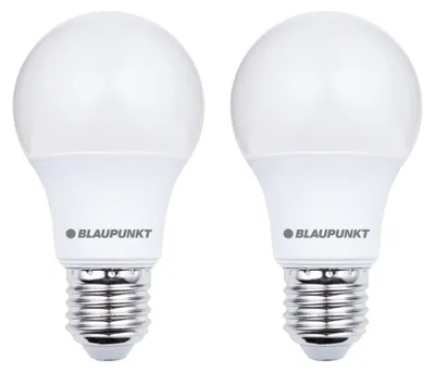 Obrázek produktu pro Blaupunkt žárovka E27 - LED žárovka - A60, matná - 6W (odpovídá 60W) - 600 lumenů - 4000K, neutrální bílá - Není stmívatelná - Sada 2 kusů