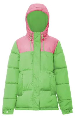 Image de Jika, veste matelassée doublée, couleur vert rose vif, taille XS