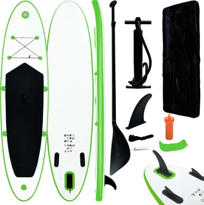 Immagine prodotto di The Living Store Set di tavole gonfiabili Stand Up Paddle Verde e Bianco