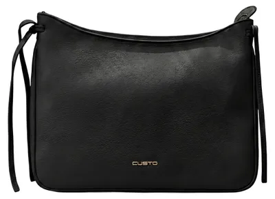 Imagen del producto de Bolso de mano Elowen Prime, piel negra, diseño minimalista, sin cierre