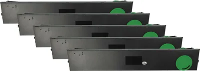 Produktbild von vhbw 5x Farbband Schriftband kompatibel mit Tally T5023, T5023+, BP 3000, STAR Nadeldrucker, Bondrucker - Schwarz