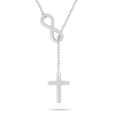 Immagine prodotto di Collana da donna in argento Infinito e croce NCL195W