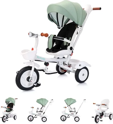 Produktbild von Chipolino Tricycle Futuro 2 in 1 faltbar, Becherhalter, Musik, Licht, PolyurethanRäder grün