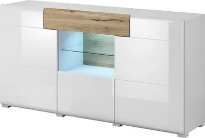 Produktbild von Meublorama HA-TOLEDO-2494DW26+LED-2400AO01*3C/69KG, 3 Tür(en), Weiß, Mitteldichte Faserplatte (MDF), 1 Schublade(n), 2 Jahr(e), 390 mm