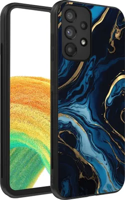 Image de Smartphonica Coque pour Samsung Galaxy A33 5G avec impression marbre - Coque arrière en TPU avec impression marbre - Bleu doré