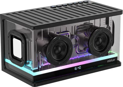 Obrázek produktu pro Reproduktor Heavy Bass BT Mechanický průhledný zvukový box s barevnými světly 2.1 stereofonní zvuk Bezdrátový přenosný reproduktor pro venkovní párty