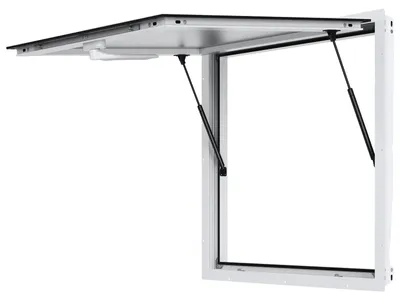 Immagine prodotto di VEVOR finestra snack per food truck 915 x 915 mm finestra di servizio in alluminio per food truck, finestra di servizio ruotabile fino a 85°, adatta per food truck